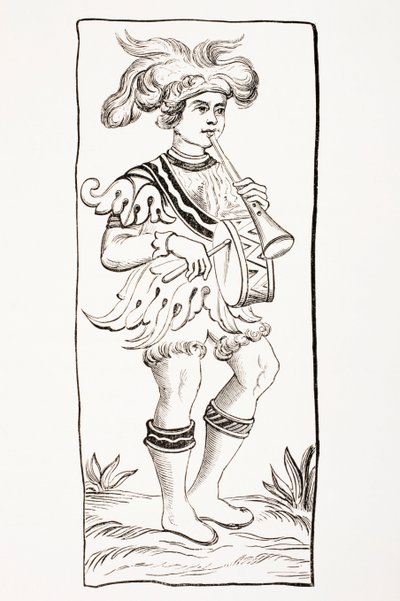 The joker card from a 15th century tarot deck, from 